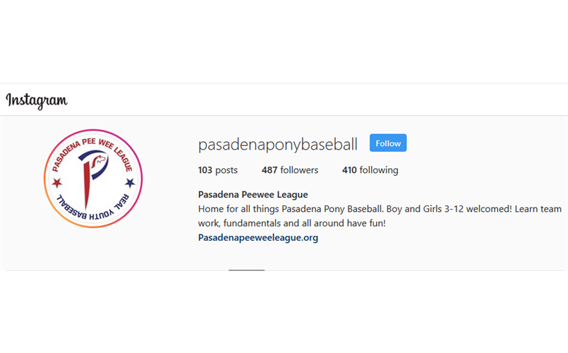 Find us on Instagram! #pasadenaponybaseball