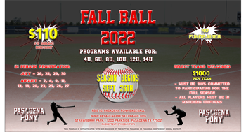 2022 Fall Ball Registration is now underway.